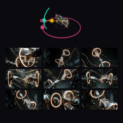 ComfyUI workflow template: Generate Multiple Angles with 3D Camera Node