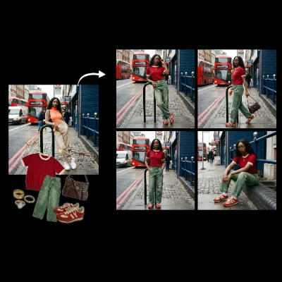 ComfyUI workflow template: Virtual Try On with Character - 4 in 1